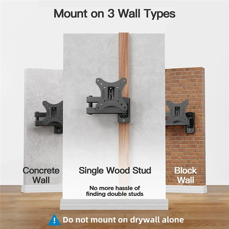 ABSY Full Motion Corner TV Bracket Swivel Tilt Display Bracket Supports 10-32 Inch TV