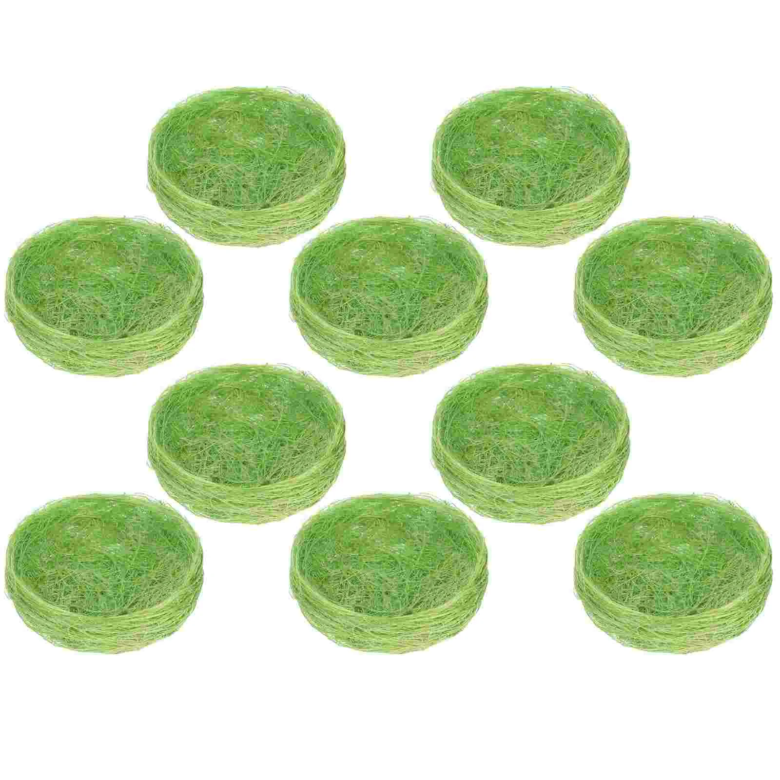 

10 Pcs Bird Toys Simulated Bird's Nest Craft Accessories Long Tail Cage Green Numb