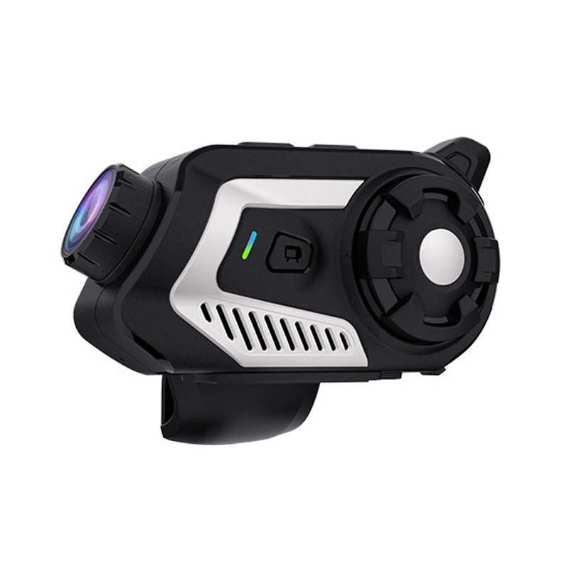 Auriculares para Motocicleta con Cámara 2K, Sistema de Comunicación por Audio para Casco, Auriculares para Intercomunicador Doble, Intercomunicador para Moto