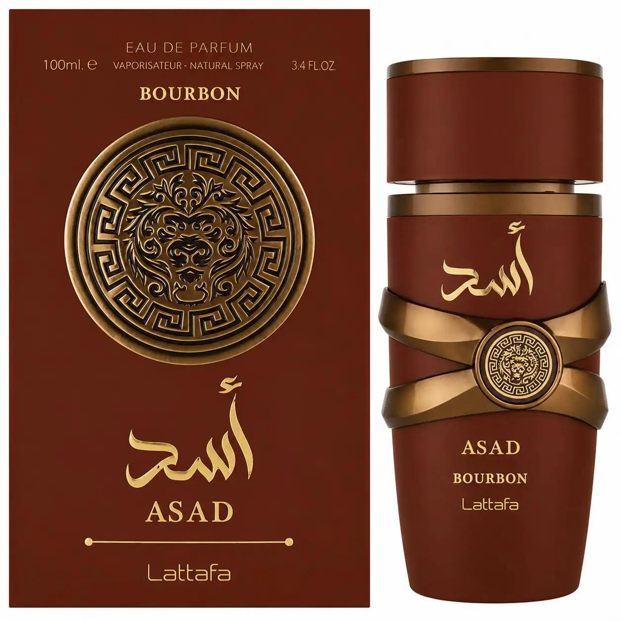 Lattafa Asad Bourbon Eau De Parfum Spray 100ml Unisex Long-Lasting Oriental Spicy Scent Perfume for Men and Women