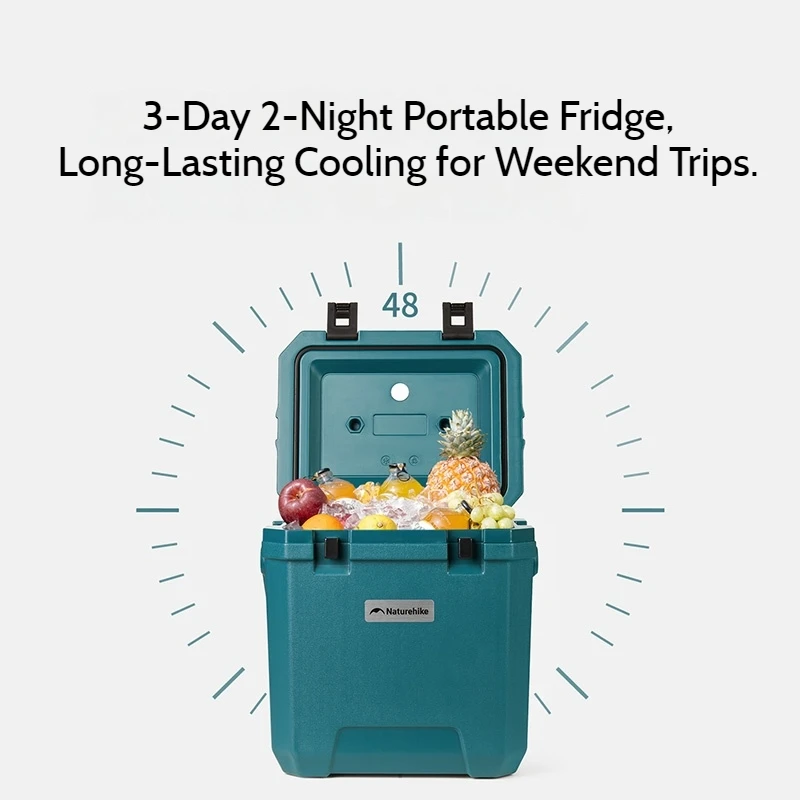 Naturehike 17L 24L Outdoor Camping Refrigerator 36L with Trolley Wheels Portable Picnic Travel Car Ice Cooler Box PU Food Grade view 3