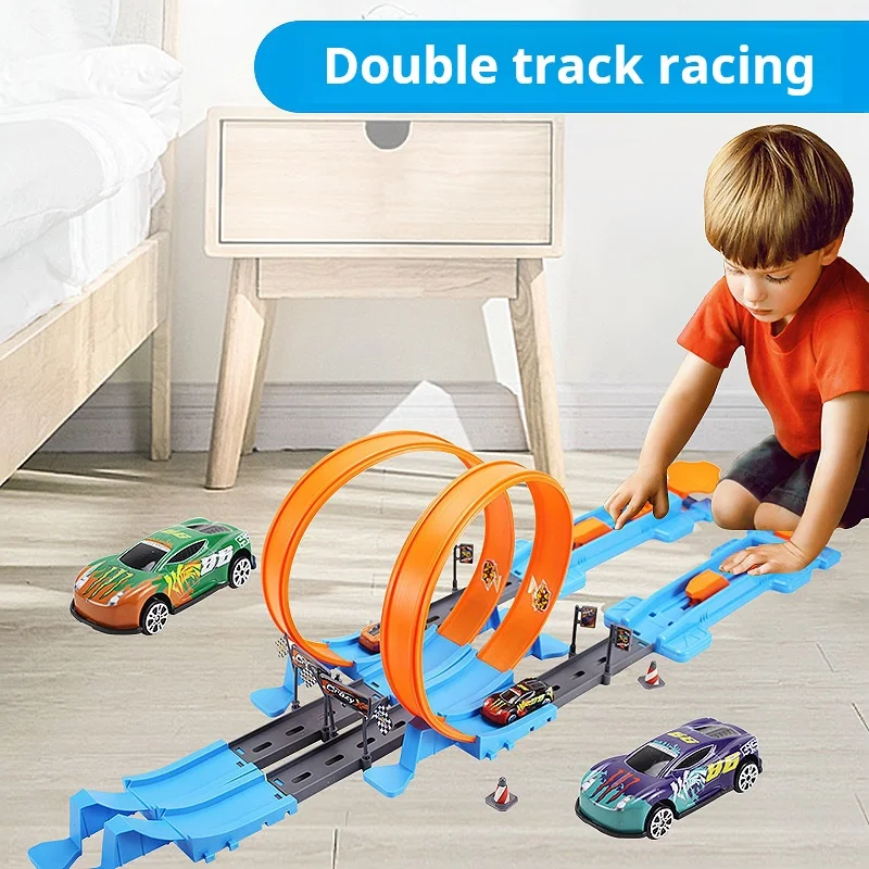 Railway Racing Track Play Set Mini Speed Racing Car Kits Educational Diy Race Careducational Interactive Boy Children Toy