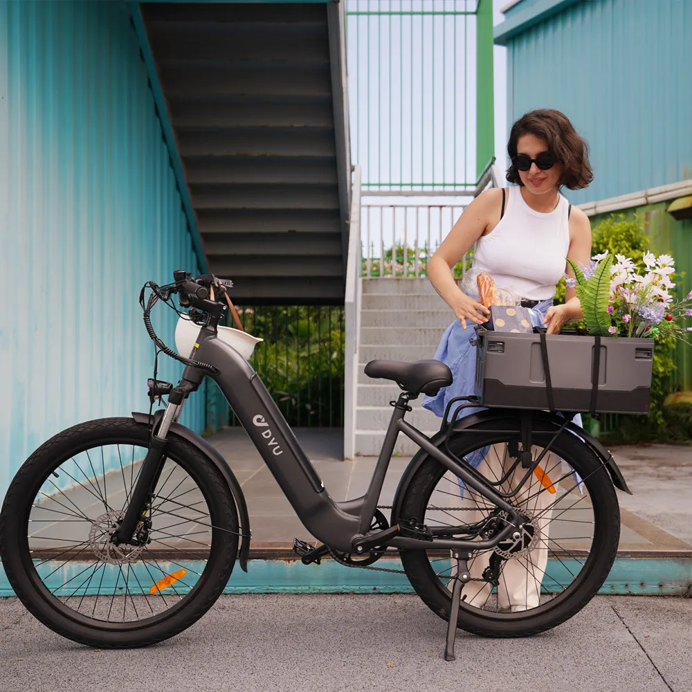 Nuevo DYU Factory Bicicleta Electrica 36V Bicicleta de carga eléctrica para adultos Entrega al por mayor con neumático gordo Tipo inteligente electrónico