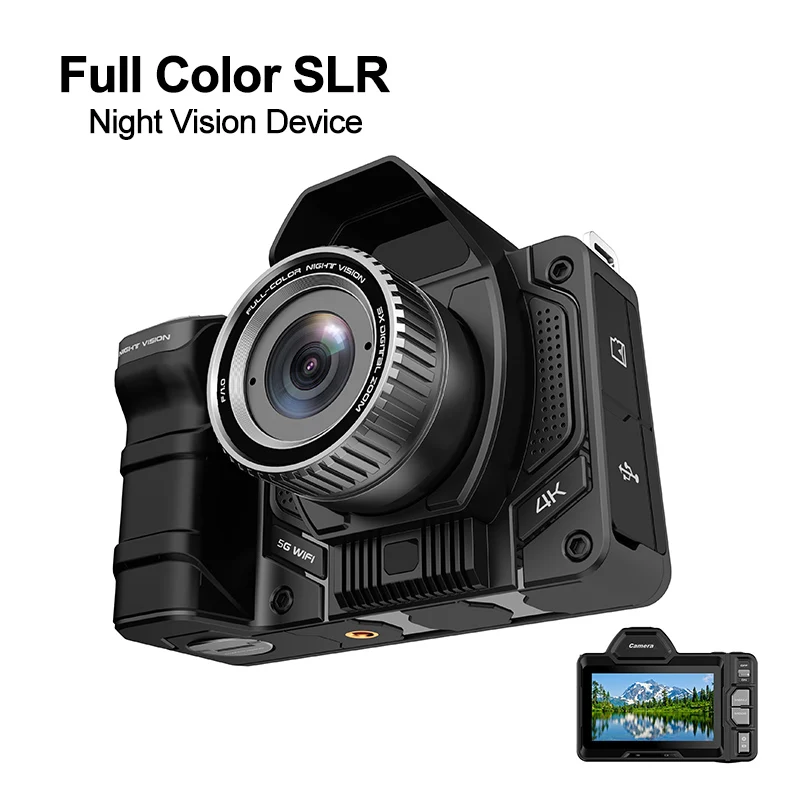 

4K SLR Camera Night Vision Full Color Infrared 10X Digital Zoom Full Dark 800m Outdoor Hunting Camping Cam Support 5G WiFi 1080P