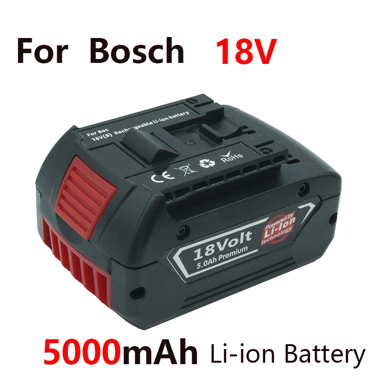 

For Bosch 18V 5000mah Battery Rechargeable Li-Ion Battery New 18Volt Power Tool Backup 5Ah Portable Screwdriver BAT609 BAT618