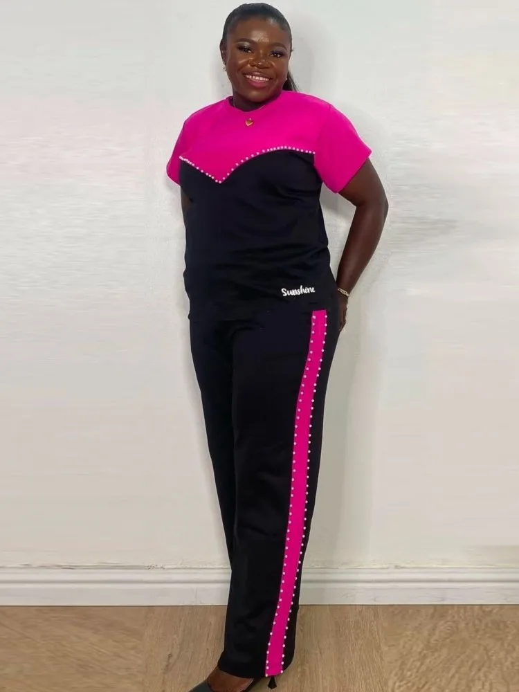 

2 Piece Women Set 2025 Spring Summer Short Sleeve Tops And Pants Suits Outfits Fashion Matching Sets Outfit Tracksuits