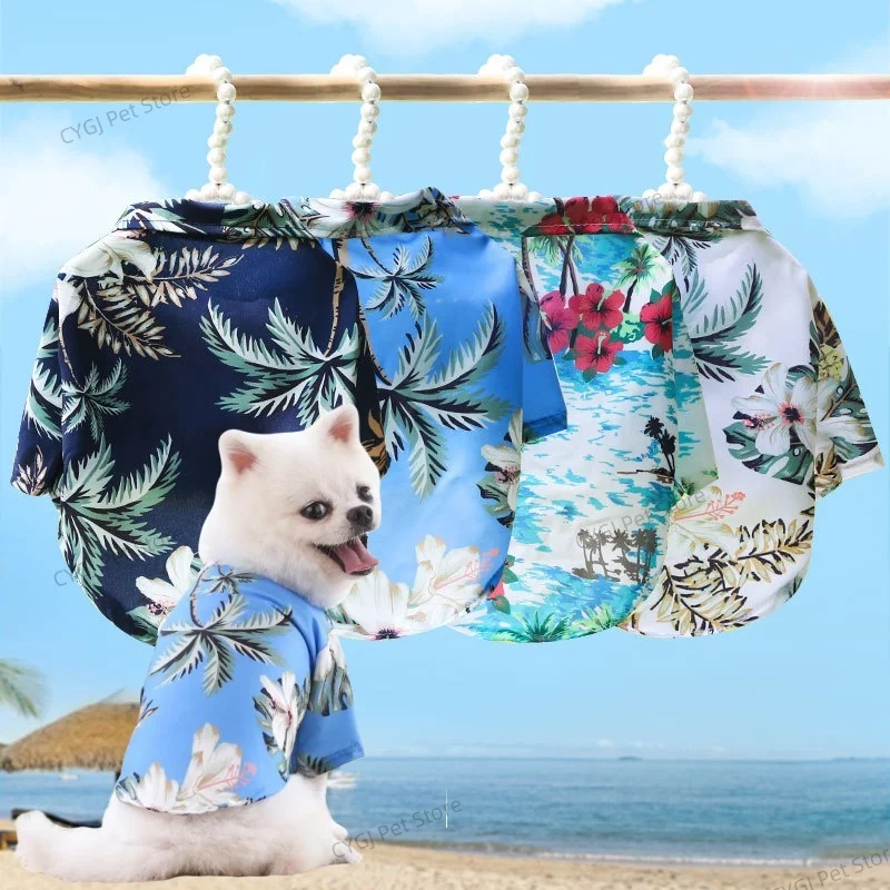 Hawaiian Beach Style Dog Shirts Thin Breathable Summer Dog Clothes for Small Dogs Puppy Pet Cat Vest Chihuahua Yorkies Poodle