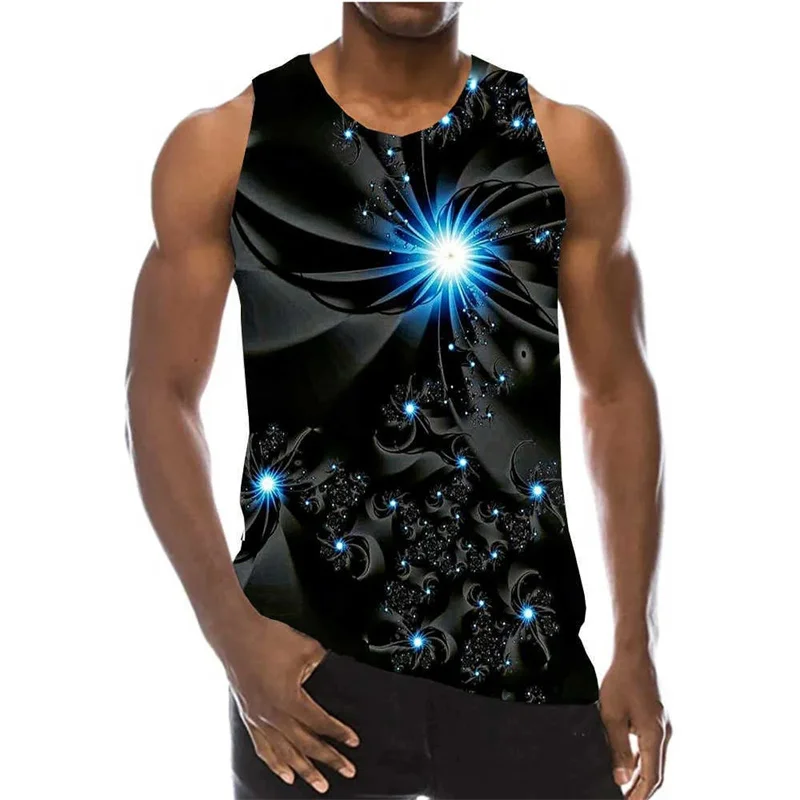 New Fantasy Abstract Graffiti Tank Top Men Clothing Summer Fashion Gym Sports Tops Basketball Vest Quick Drying Sleeveless Ropa