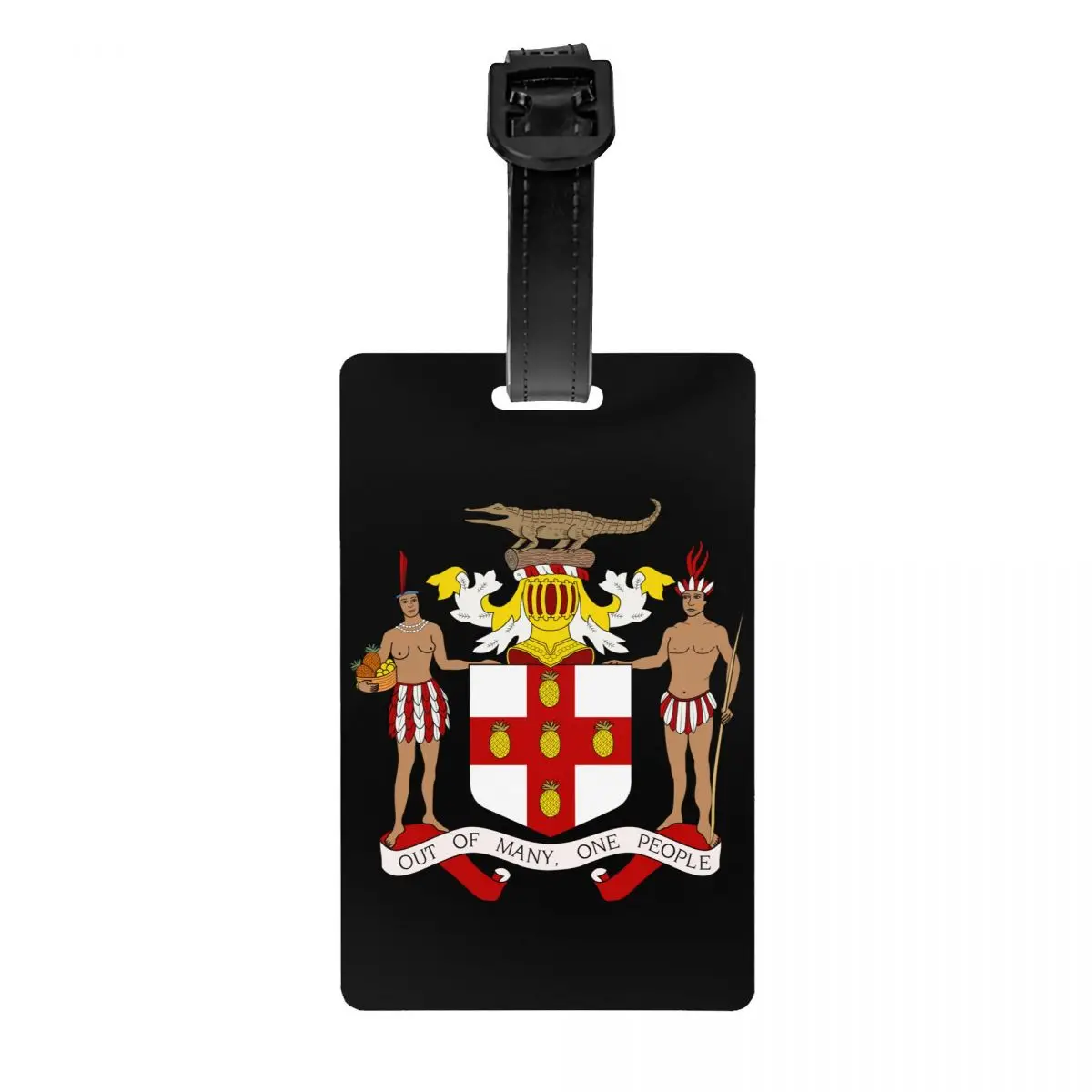 Custom Coat Of Arms Of Jamaica Luggage Tag Jamaican Flag Suitcase Baggage Privacy Cover ID Label