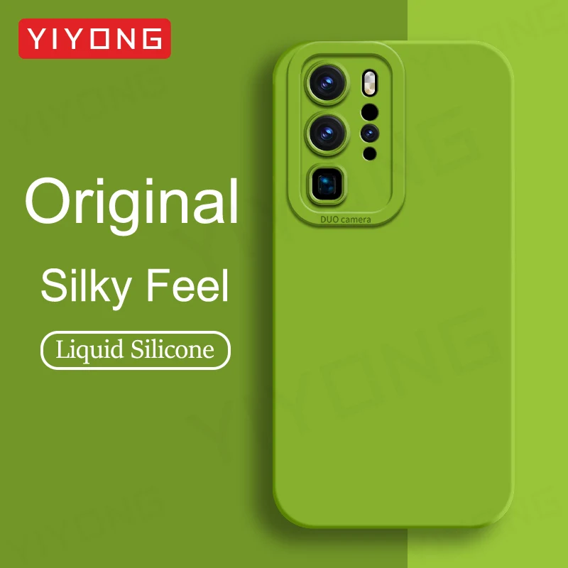 Für P40 Pro Fall YIYONG Platz Flüssigkeit Silikon Soft Cover Für Huawei P40 Pro Plus P30 P40 30 P30Pro P40Pro Telefon Fällen