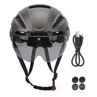 XXL CJD Adult Bike Helmet with USB Rechargeable Rear Light & Detachable Magnetic Goggles for men & Women Cycling