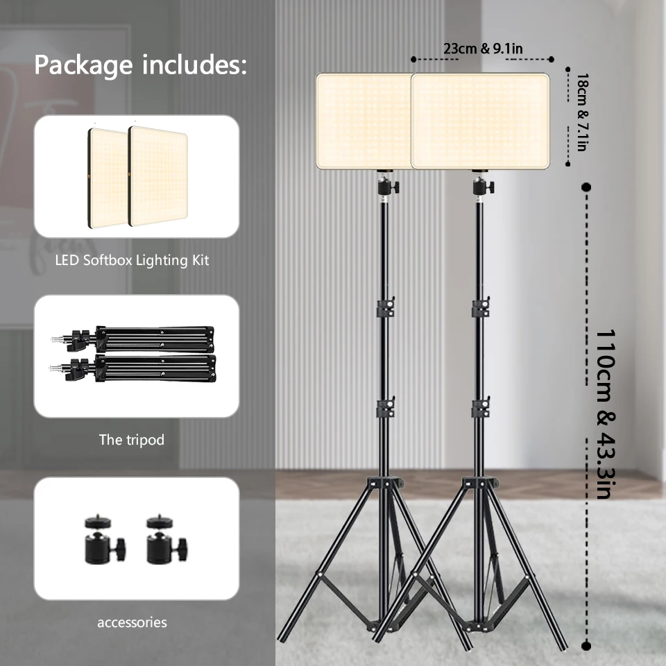LED-videolampen Conferentiefotografie Verlichting Selfie Light Fotostudiolamp met statief voor opnamen Live streaming TikTok Zoom
