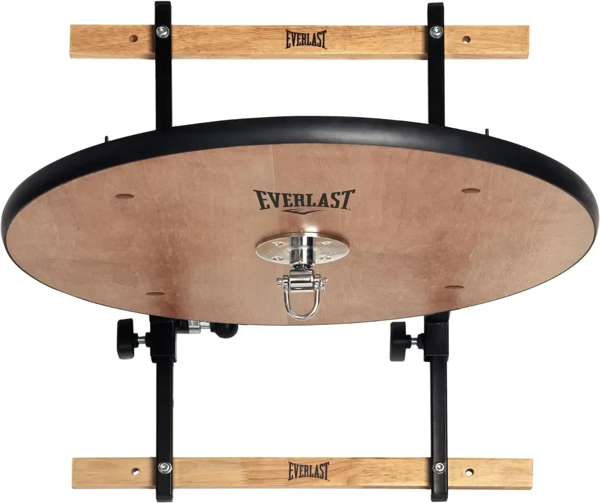 

A Everlast 8 Inch Adjustable Wooden Swiveling Speed Bag Platform with Full Rubber Edge, 2 Brace Boards, and Assembly Hardware…