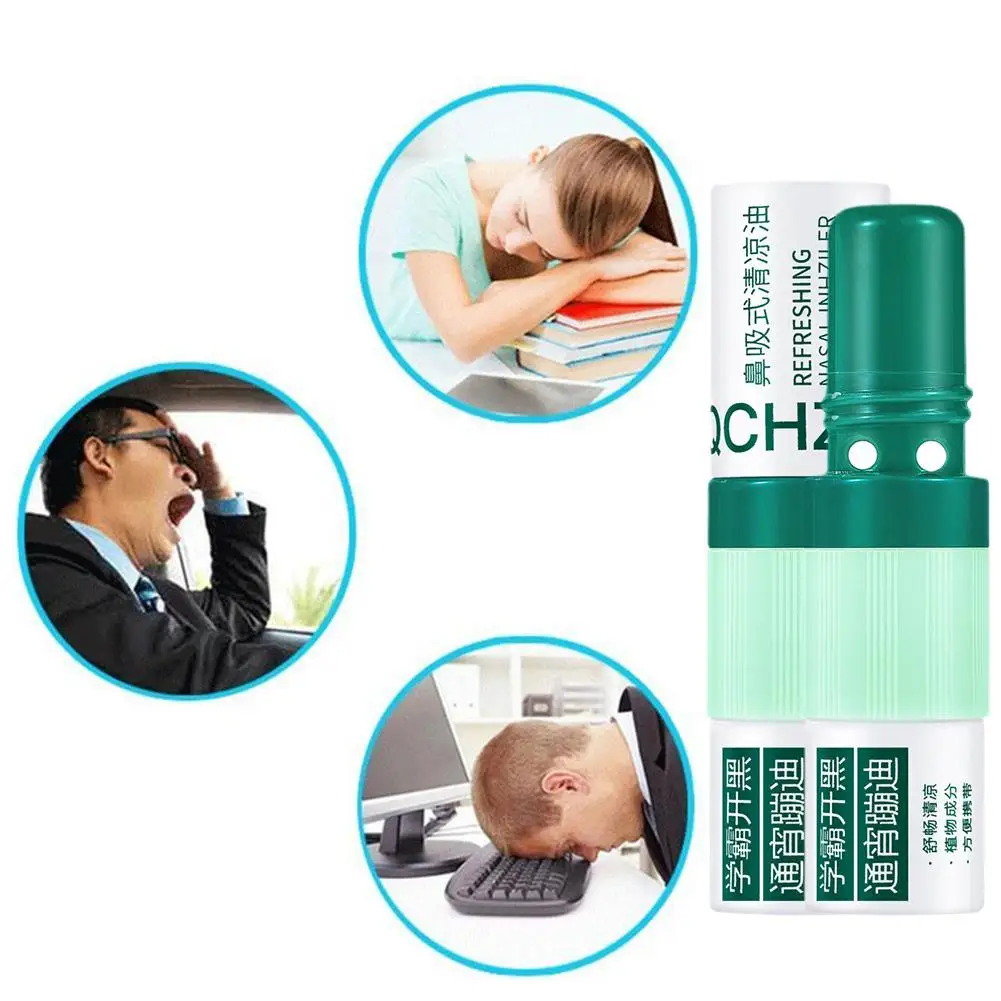 1 ชิ้น Nasal Inhaler น้ํามันหอมระเหย Nasal Inhaler Energy Stick Boost Focus ปรับปรุงการหายใจจมูกความแออัดบรรเทาแบบพกพา Cooling