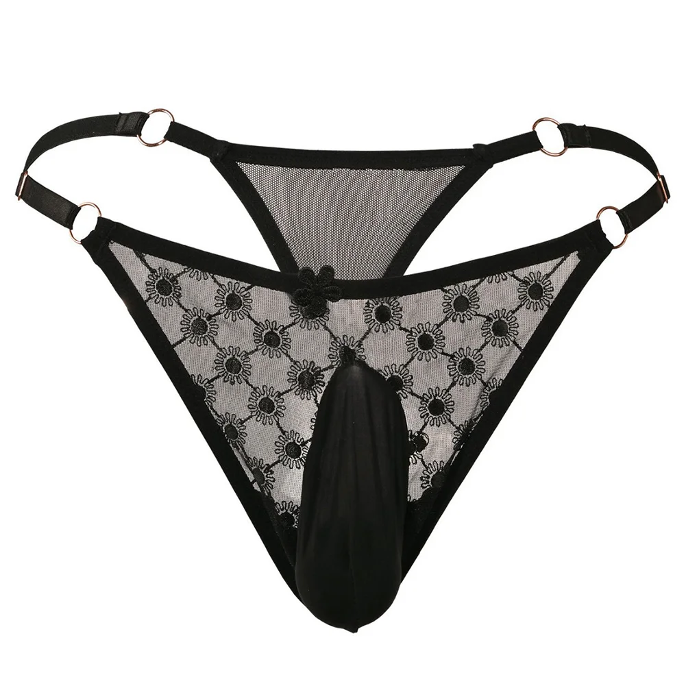 

Men Lace See Through Lingerie Sexy Gay Sissy Bulge Pouch Briefs Sexy Tоy Mens Thongs G-strings Underwear Elastic Underpants Men