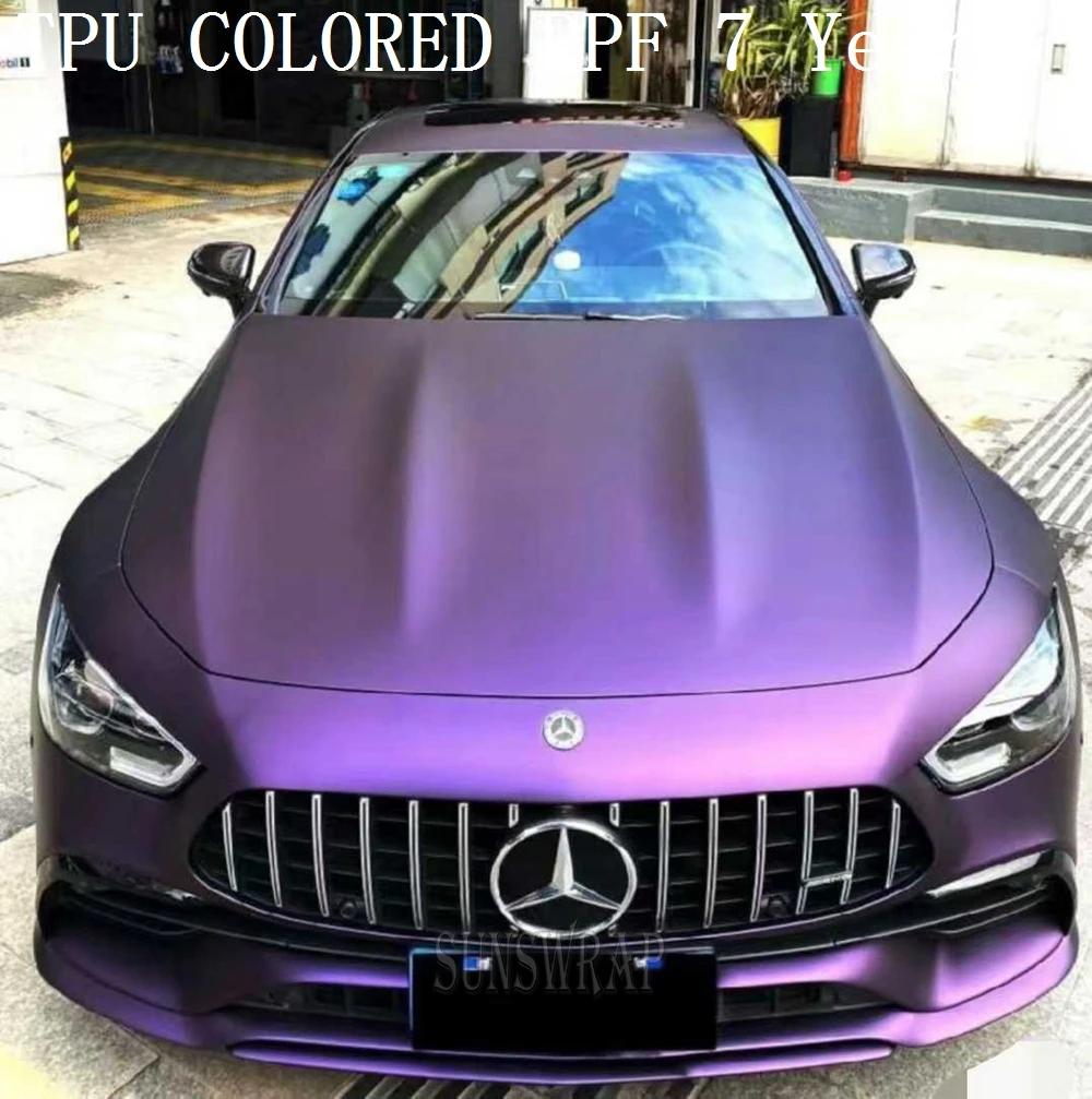 Super Matte Metallic Purple TPU PPF - Self-Healing Car Paint Protection Film Full Vehicle Wrap Anti-Scratch UV Resistant 5x52ft