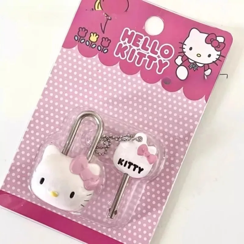 Zamek do szafki Hello Kitty Kawaii, modny zamek z zawieszką w kształcie serca dla dziewczyn, zamek do skrzynki na hasło do akademika z motywem kreskówkowym, akcesoria damskie, sprzedaż hurtowa.