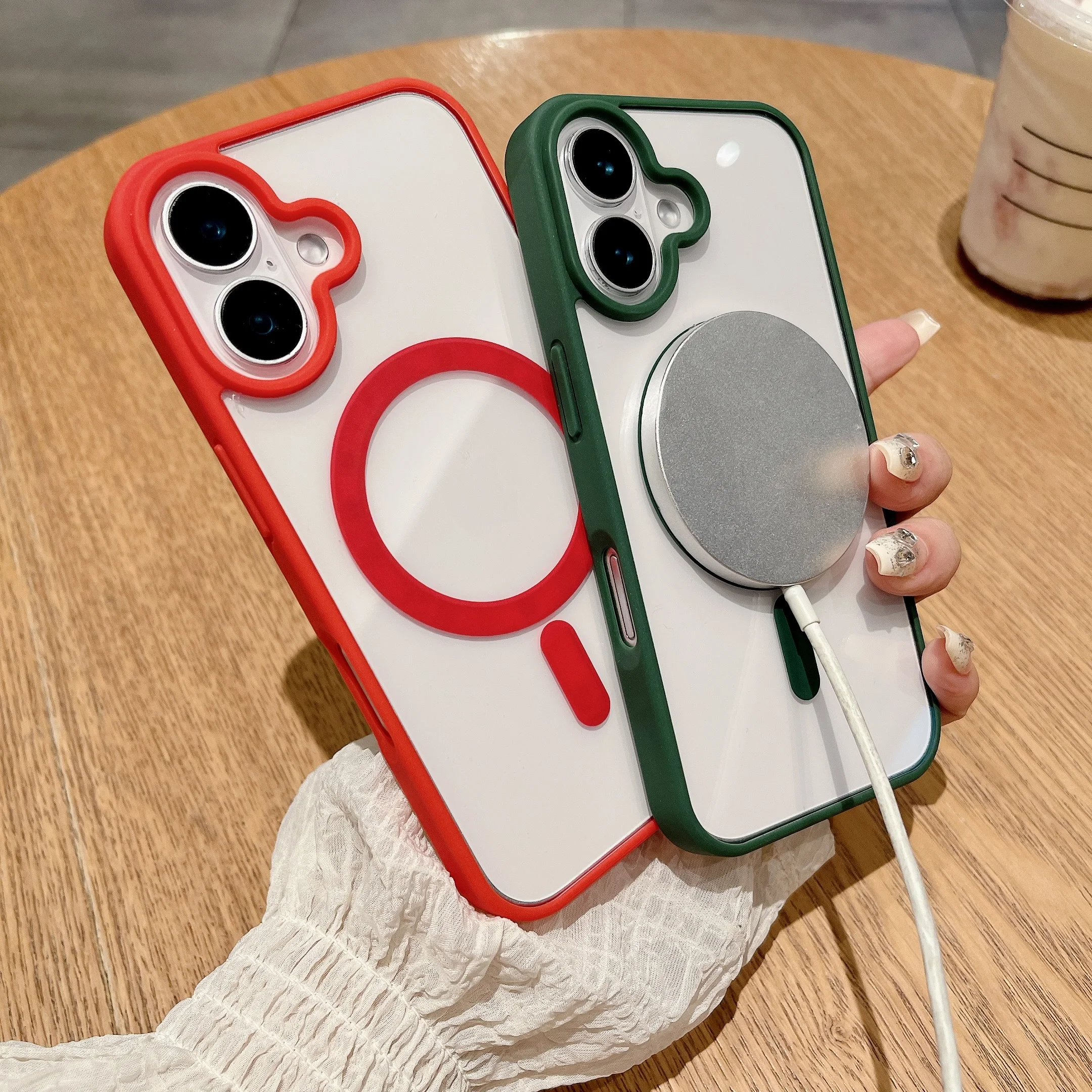 حافظة شحن لاسلكية فاخرة مضادة للصدمات Magsafe لهاتف 16 iPhone 15 14 Plus 13 12 Mini 11 Pro X XR XS Max غطاء ممتص للصدمات مغناطيسي شفاف #4