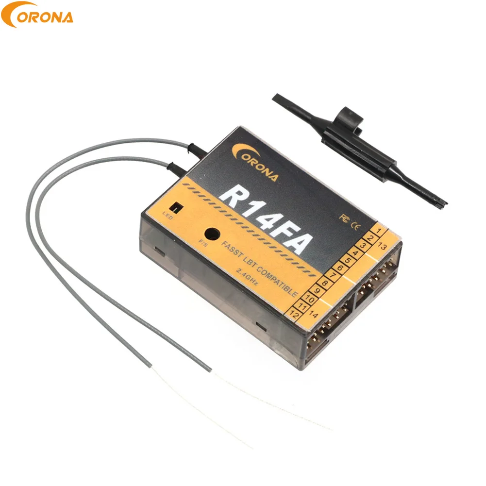 Corona R14FA 2.4Ghz 14CH Fasst Compatibele Ontvanger 4.0 ~ 10V Bedrijfsspanning Met FUTABA 14sg 16sz 18mz Voor Vliegtuig Smart Robot