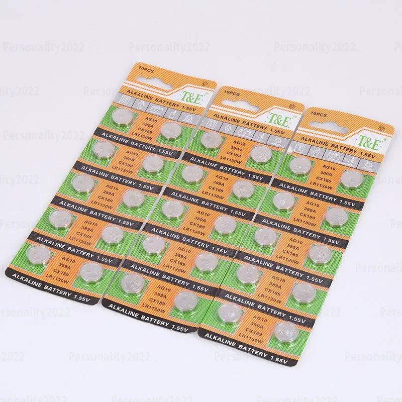 10-100pcs AG10 LR1130 Button Cell 1.5V Alkaline Batteries SR54 389 189 SR1130 389A LR54  for Remote Control Clock Watch Battery