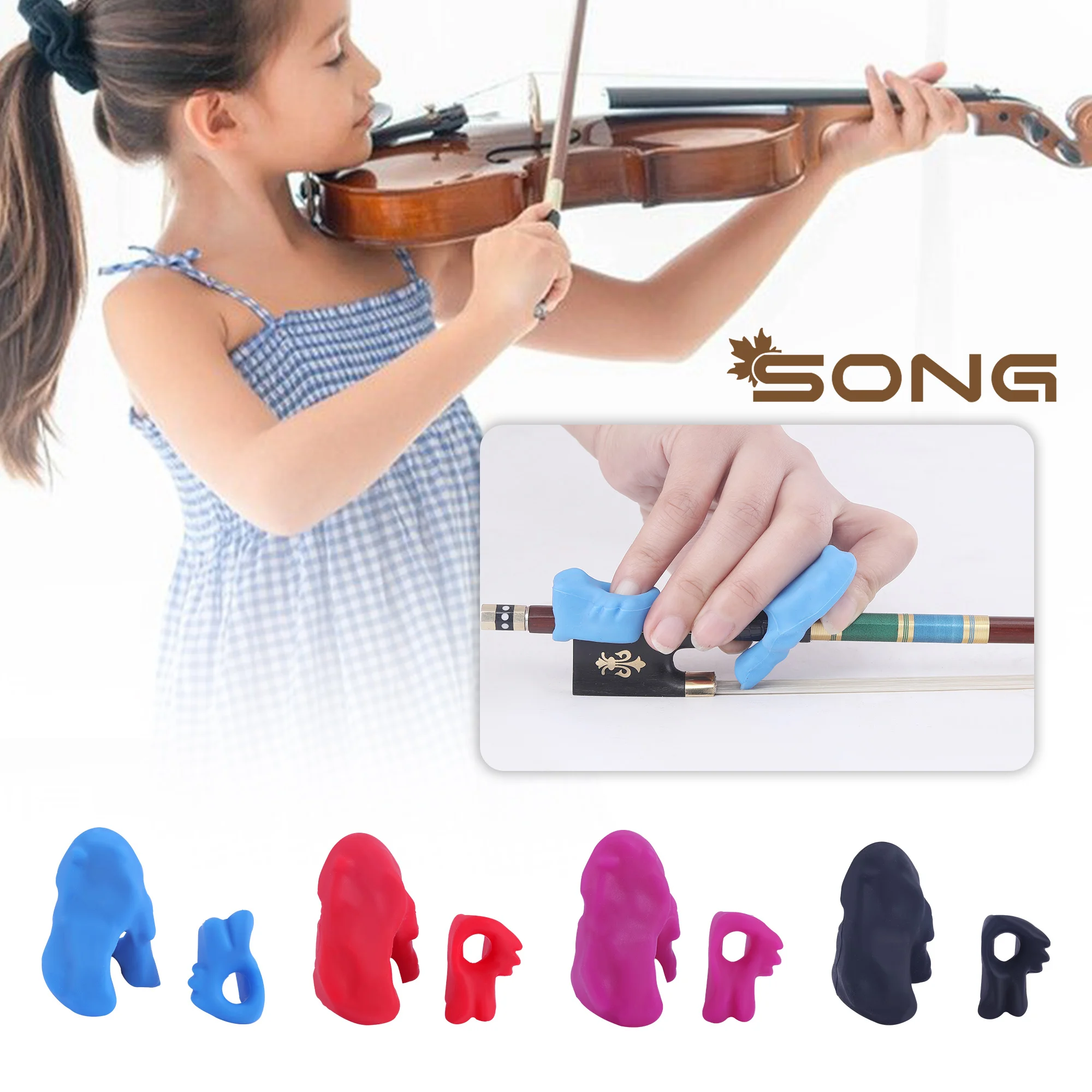 Violin Bow Grip Correcting Device Universal Rubber 1/8-4/4 Violin/Viola Hold Bow Posture Corrector Beginner Finger Trainer parts