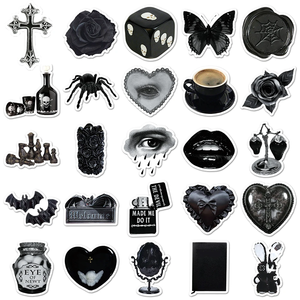 10/30/50 قطعة كول الظلام القوطية الإرهاب الجمجمة ملصقات الشارات مقاوم للماء Skateboard بها بنفسك سكيت الكمبيوتر المحمول الهاتف حقيبة السيارة الكتابة على الجدران ملصق #5