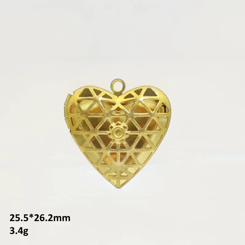 BoYuTe (50 Pieces/Lot) Raw Brass Heart Shaped Photo Locket Pendant Materials Diy Jewelry Accessories Wholesale