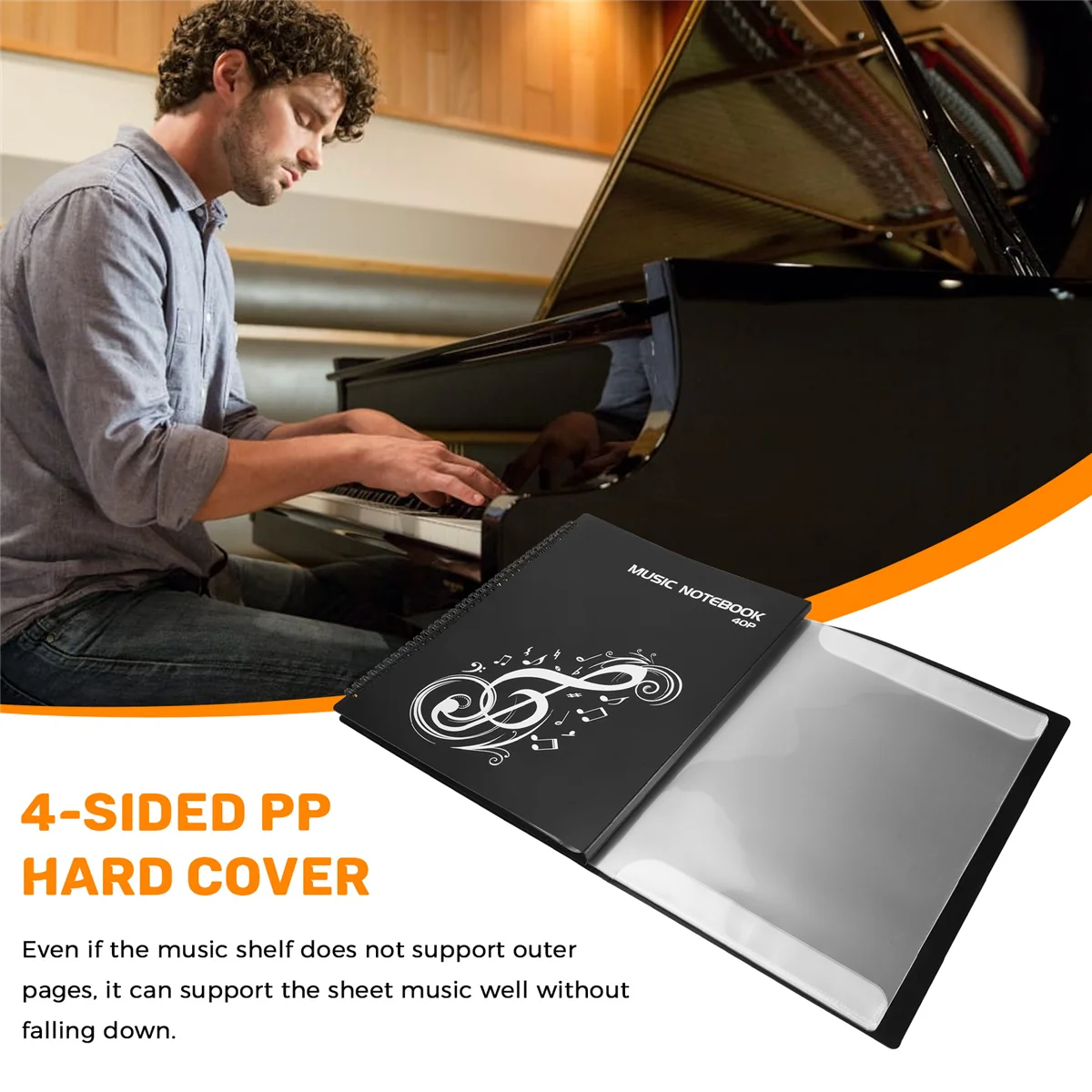 PTNOKA Sheet Music Folders Music Stand Accessories Music Binder 4 Pages Expand Spiral-Bound 40 Pockets HOT