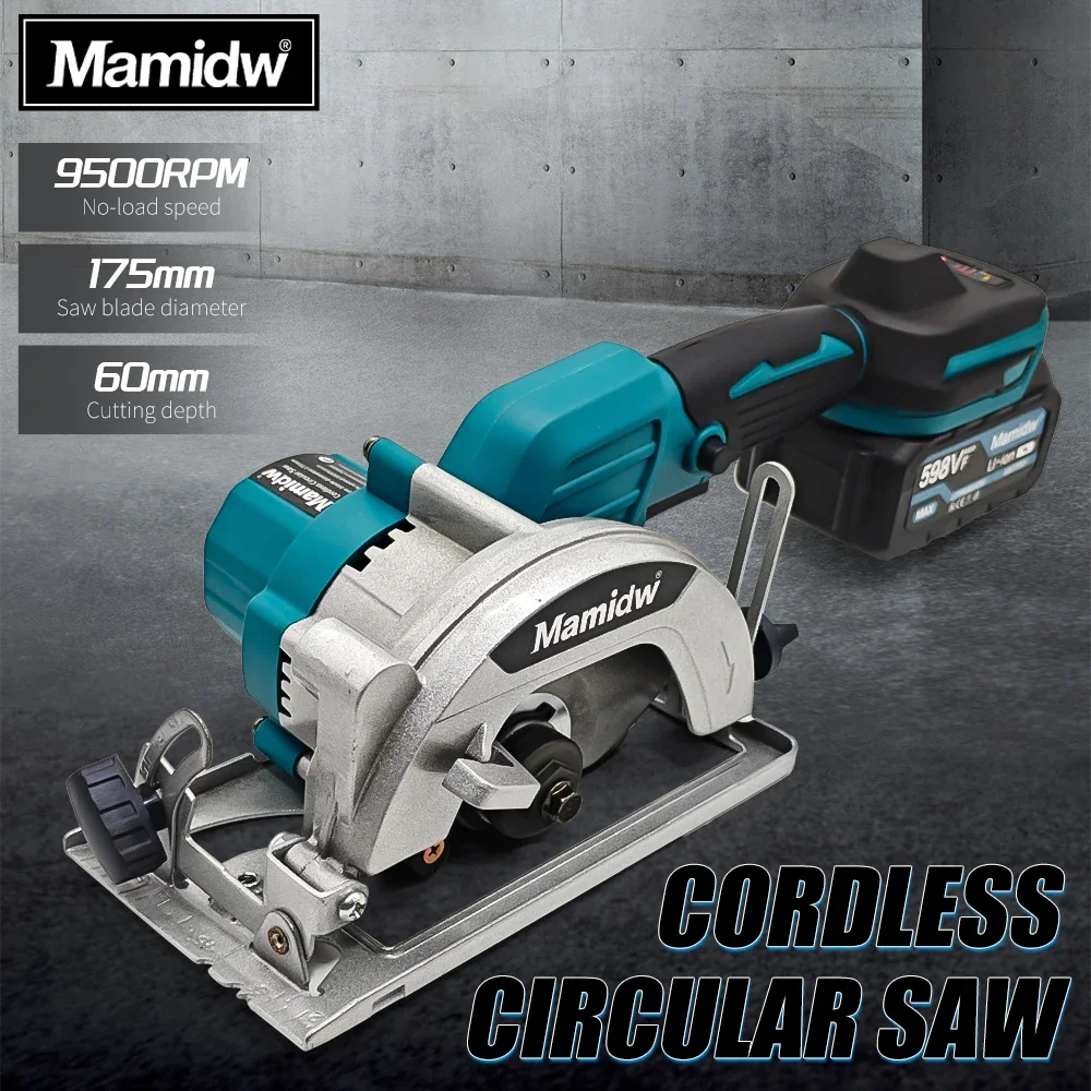 

Mamidw 9500RPM circular saw, made of high-strength steel,tool only), compatible with Makita 18V battery PIN