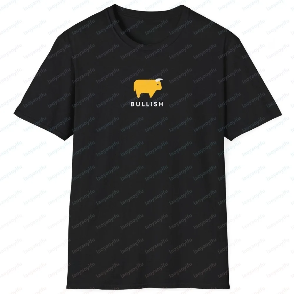 T-shirt Homme à Manches Courtes, Doux, Motif Taureau Minimaliste, Thème Mode, Finance, Trading et Investisseur Boursier, Édition Été