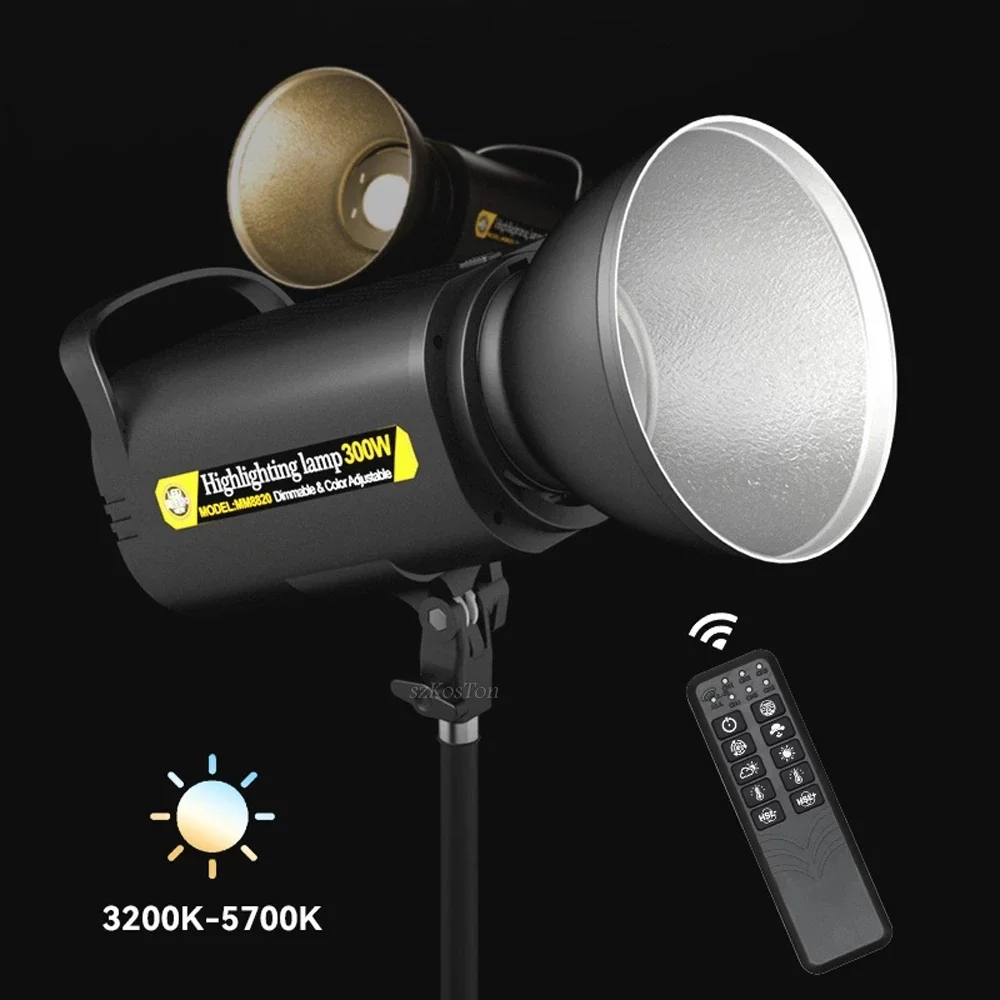 

300W Professional LED Video Lighting Photography Lamp Bi-color 13000LM Photo Studio Fill Lamp Dimmable Bowens Mount Studio Lamp