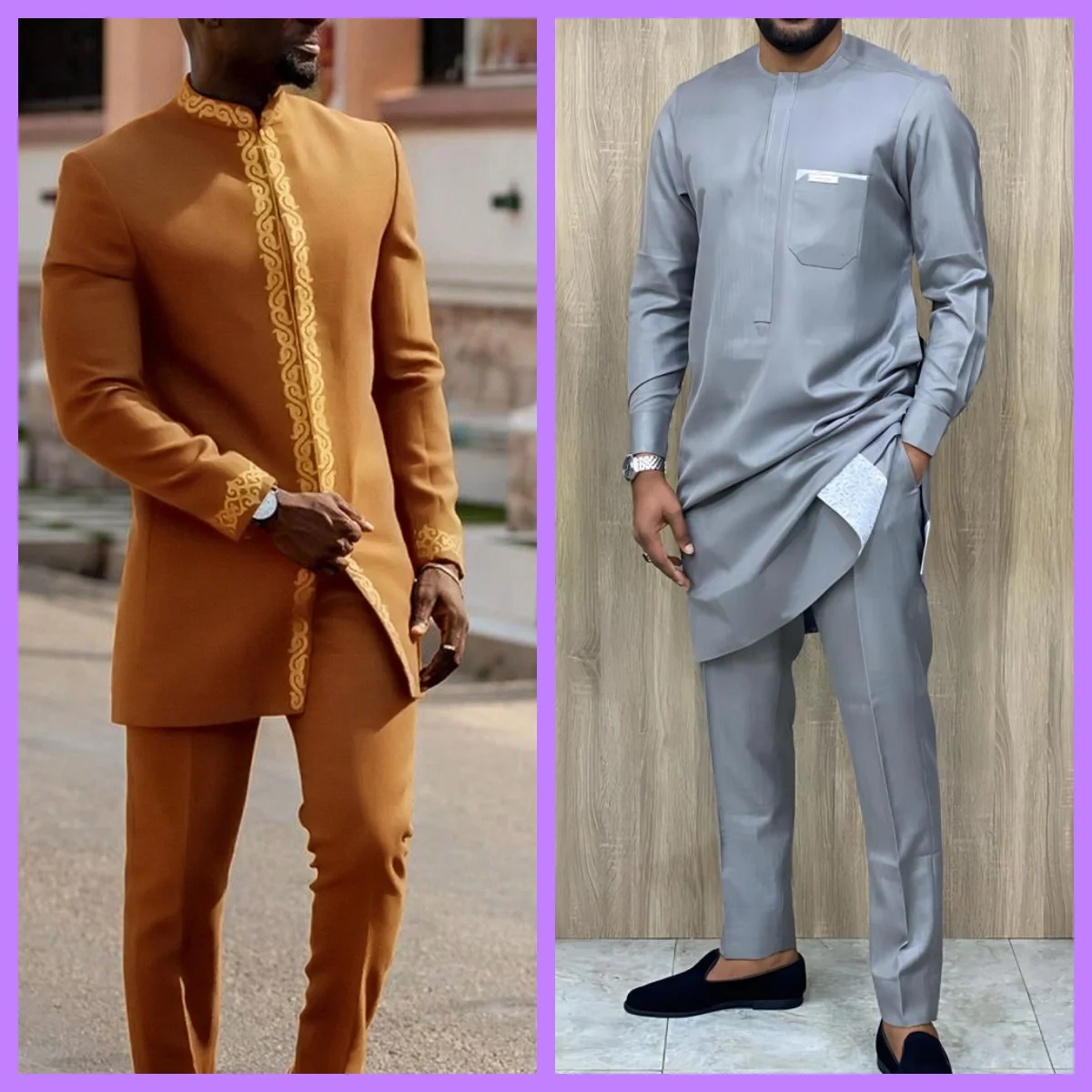 2024Kaftan Elegant African Men\'s suit Two-piece Agbada dress Wedding jacket and trousers Wedding suit African ethnic style