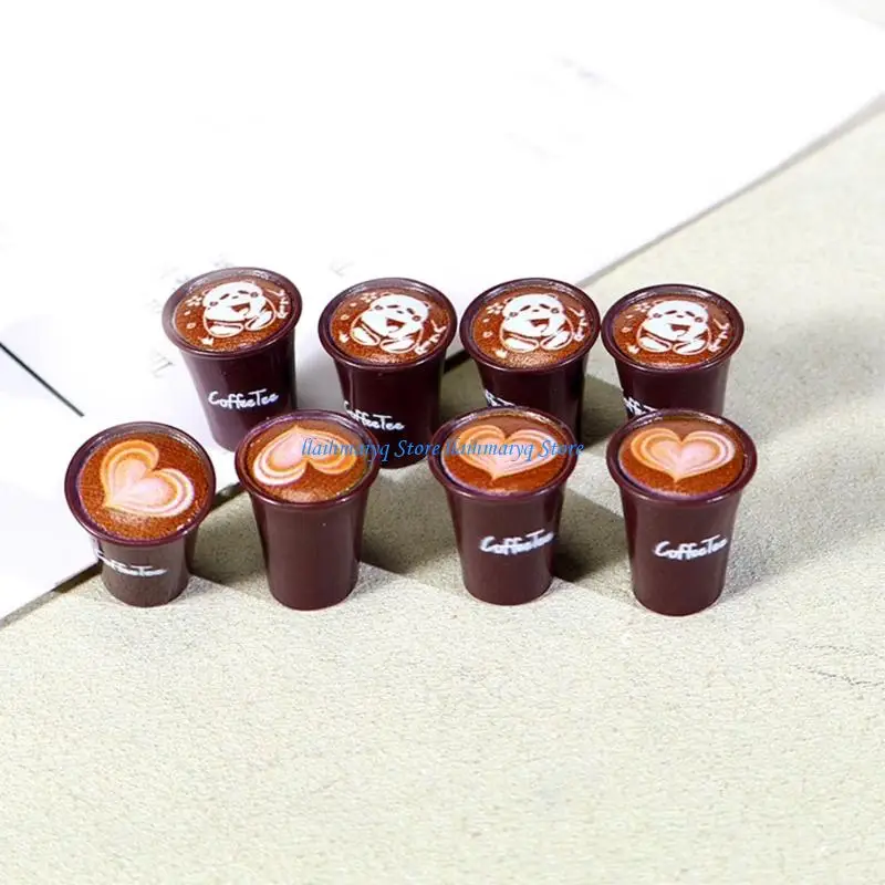 573B Handcraft Resin Coffee Cup Model With Latte Detailing Display Piece For Artistics Collectors