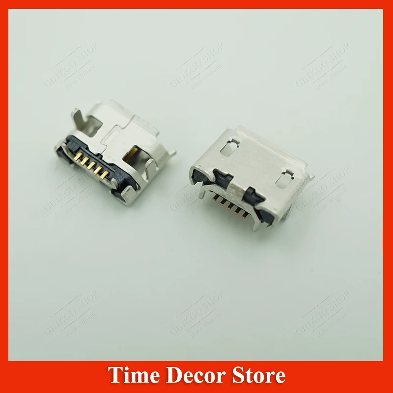 

100pcs/lot Ox Horn Phone Micro usb Charging Port 5P 5Pins Micro USB Connector Female Sockect