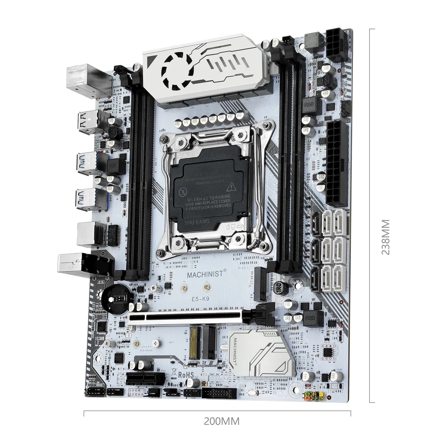 Imagem -02 - Machinist-motherboard Combo Kit X99 k9 Lga20113 Xeon e5 2690 v3 Cpu Ddr4 Ram 16gb x Memória 2400mhz Quatro Canais Nvme Usb 30