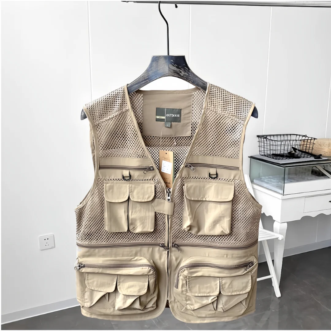 

Новинка 2024 года, мужской жилет, тактический жилет с перепонками, летний жилет для фотографа, инструмент с множеством карманов, сетчатая рабочая куртка без рукавов, мужская