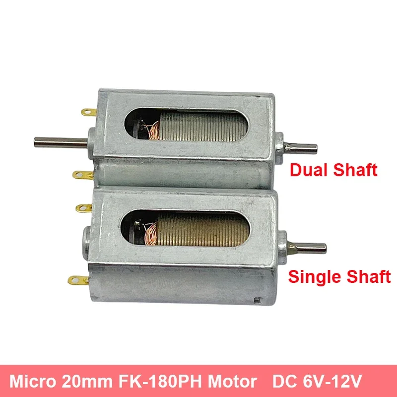 DC 6V-12V Micro 20mm FK-180PH Carbon Brush Motor Single Shaft / Dual Shaft High Speed Electric Motor DIY HO Slot Car Boat Train