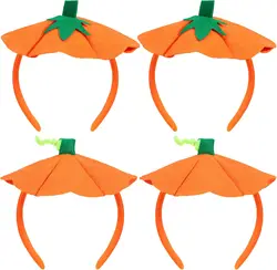 4 Pieces Funny Halloween Pumpkin Headbands SET -Elastic for Halloween Costume birthday family Party Supplies Costume