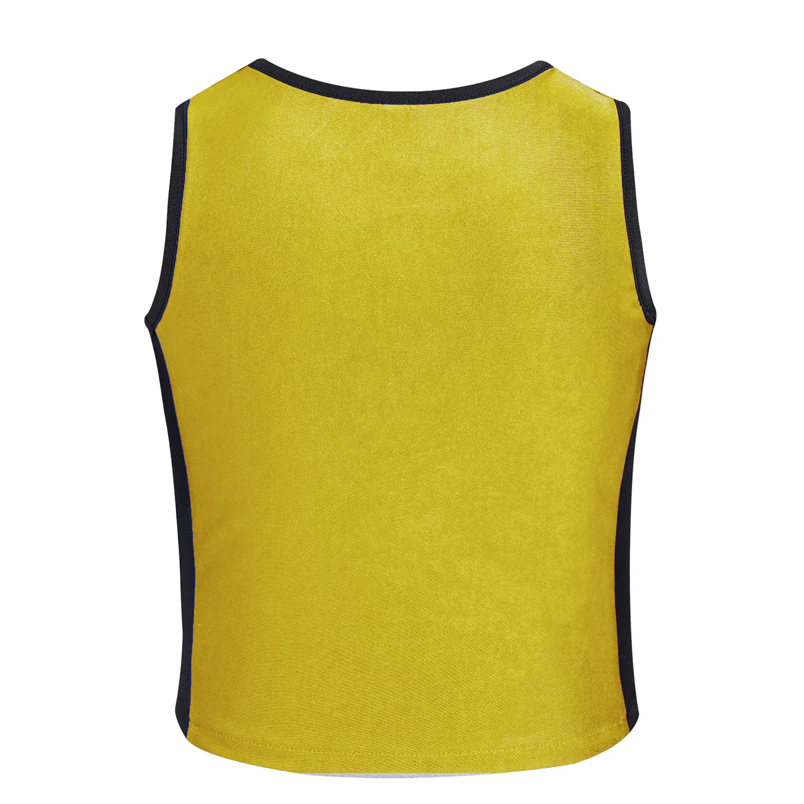 Haut court de danse Jazz pour enfants filles, Costume de Ballet, bloc de couleurs, Patchwork, paillettes scintillantes, ourlet asymétrique, débardeur, Streetwear