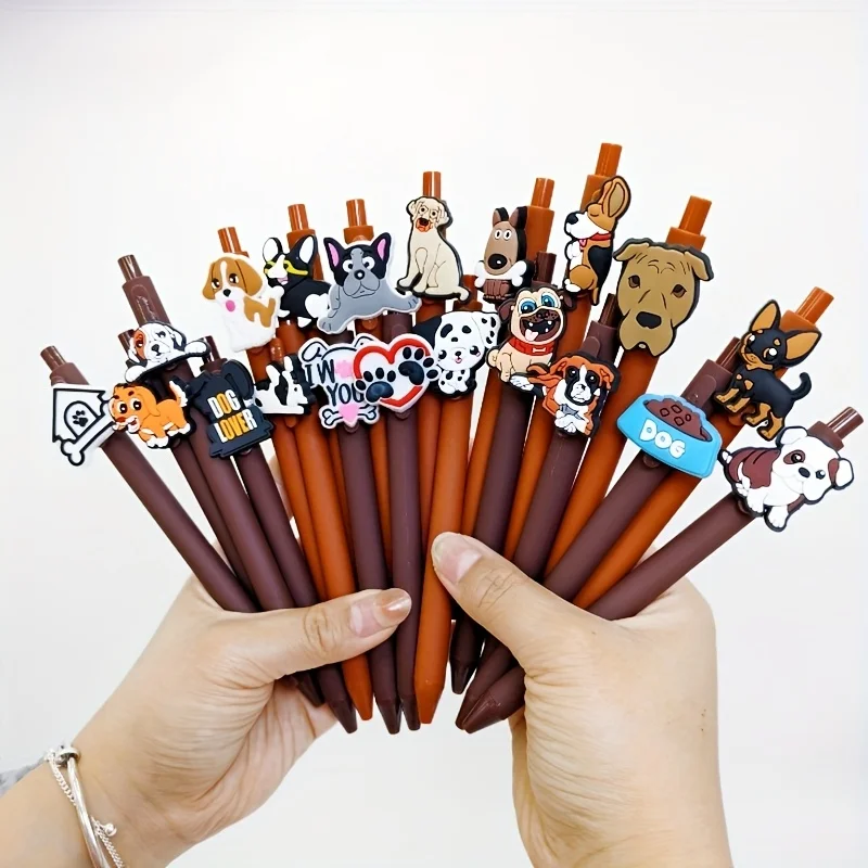 

10pcs/20pcs/30pcs pet dog themed ballpoint pen, retractable ballpoint pen, daily office stationery, holiday gift stationery.