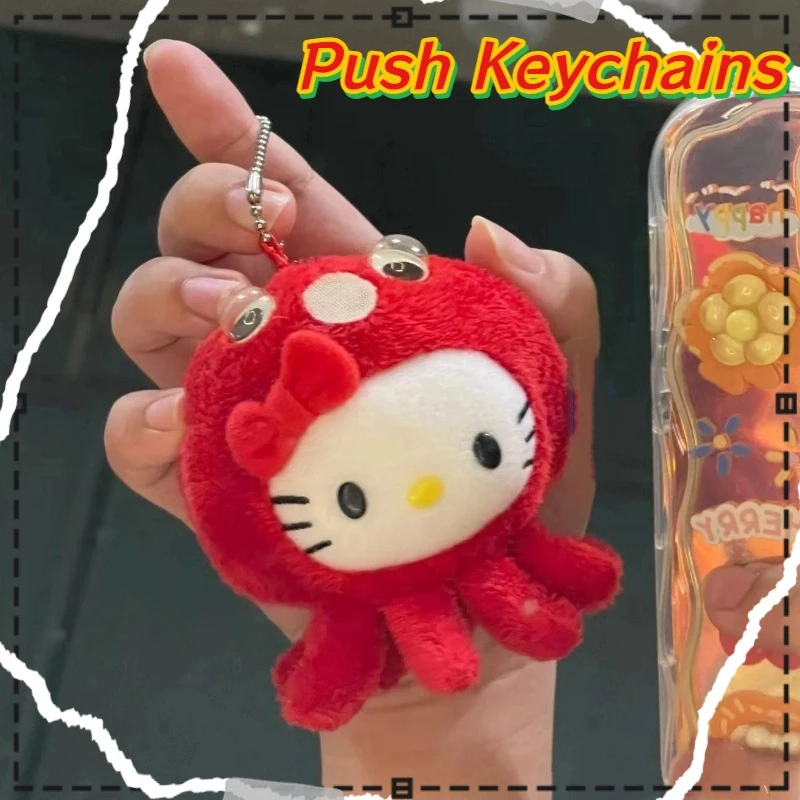 

Новый плюшевый брелок с милым котенком, мультяшный аниме, котенок, платье, красная кукла-осьминог, высокое качество, подвеска на рюкзак, украшение автомобиля, подарок