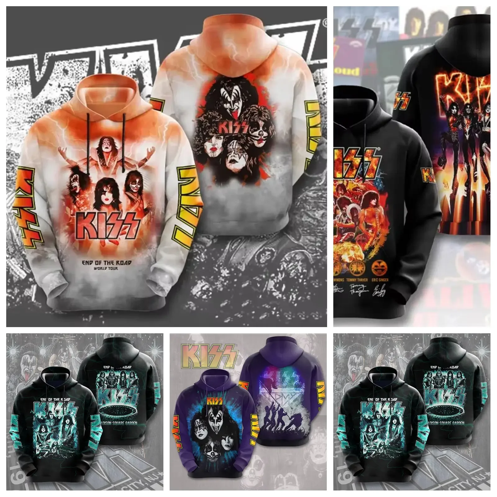 Rock Kiss Band 3d Druck Hoodie Männer Frauen Mode Hoodies Sweatshirt Album Mäntel Frauen Sweats Männer Hoodies Rock Kleidung Trainingsanzug