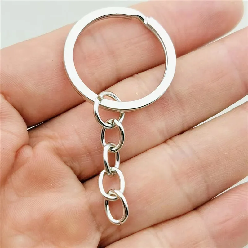 20/500pcs Silver Plated Metal Blank Keyring Keychain Split Ring Keyfob Key Holder Rings DIY Key Chains Key Ring Accessories