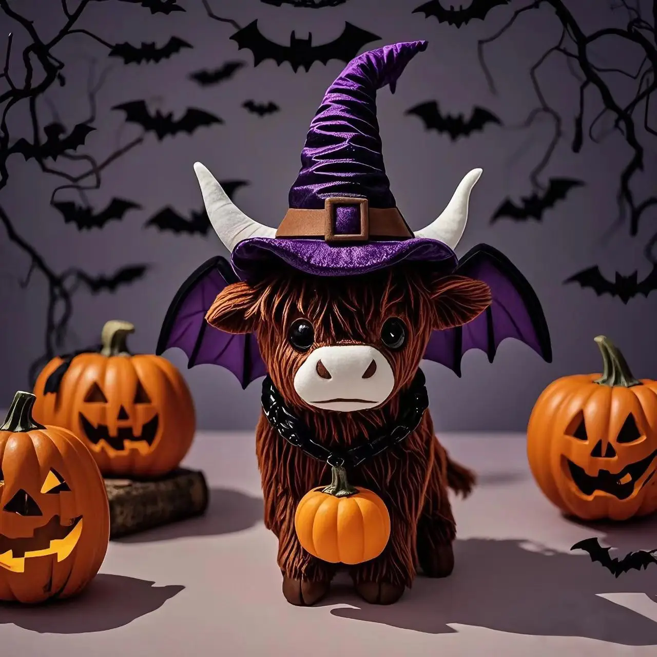 

New Halloween Highland Cow Home Garden Ornaments Farmhouse Dining Table Family Entrance Decoration Gift