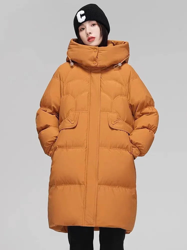 Fashion Hooded Collar пуховая куртка 90% Duck Down Coats Fluffy Coats Women Winter Thicker Warm Parkas Outerwear WY1238