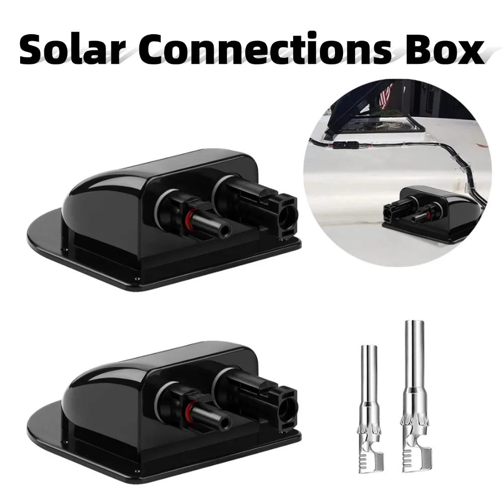 2/1Pcs Solar Connections Boxes Solar Panel Double Hole Wire Cable Entry Sealing Boxes Waterproof For RV Caravan Motorhome Boat