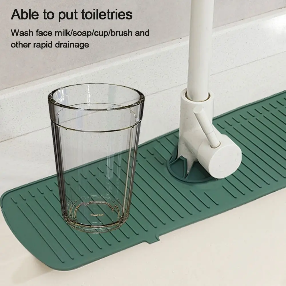 Useful Drying Mat Water Catcher Faucet Mat Sink Splash Guard Draining Pad Countertop Protector