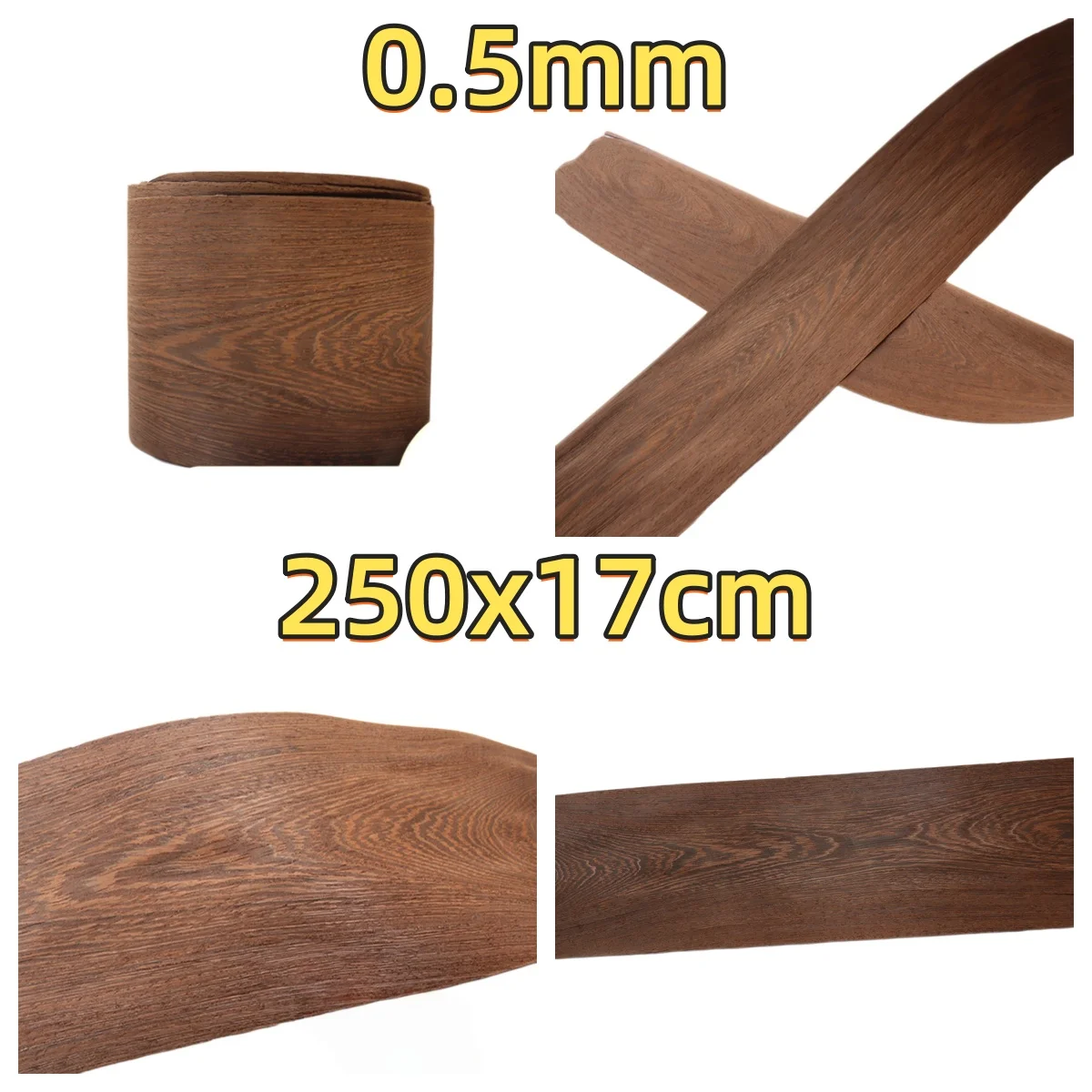 

Natural Wenge Grain Veneer, 0.5mm Thick, Size 250x17cm, Suitable For Watch Box Veneering And Stair Tread.