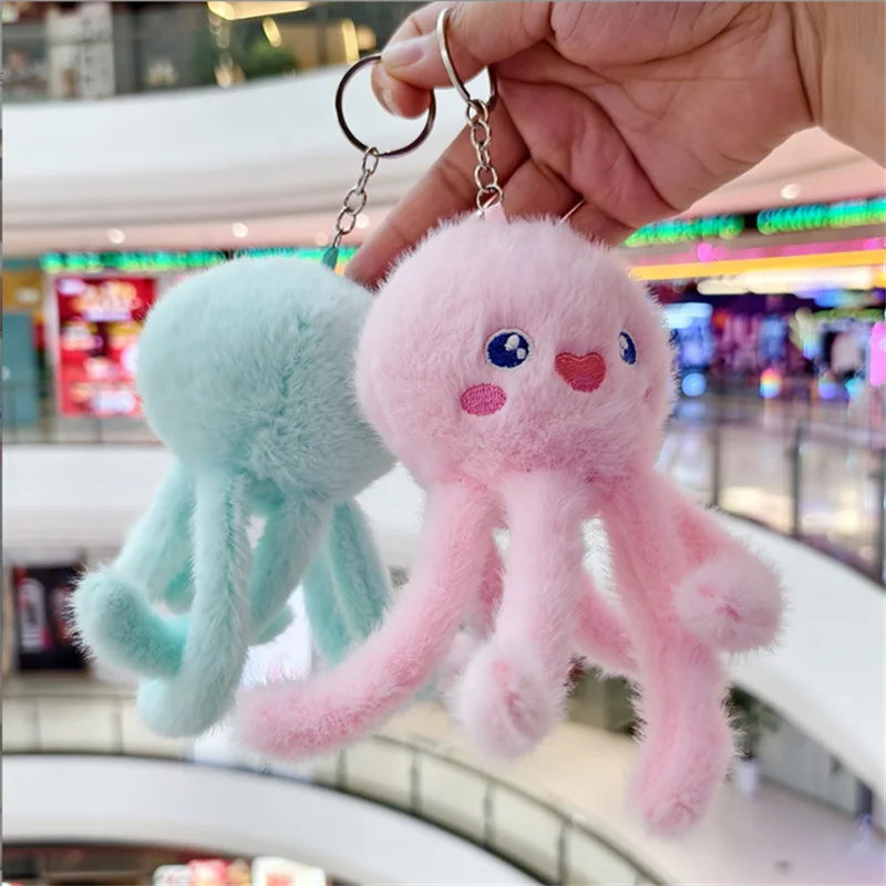 ตุ๊กตาปลาหมึกยักษ์สัตว์ทะเลสุดสร้างสรรค์ พร้อมกระเป๋าปลาหมึกยักษ์แบบแขวน พวงกุญแจจี้ตุ๊กตาขนาดเล็ก ขายส่ง