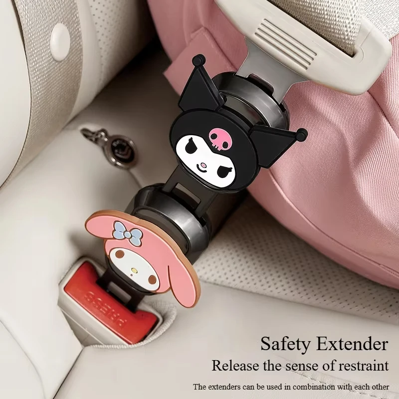 Kawaii مرحبا كيتي حزام أمان السيارة سانريو كورومي الكرتون مقعد السيارة حزام تمديد حزام الأمان السحابة لطيف اكسسوارات السيارات هدية #1
